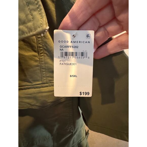 Good American Utility Jumpsuit Fatigue Green NWT Size 8 / 5XL Plus Size - Picture 10 of 11